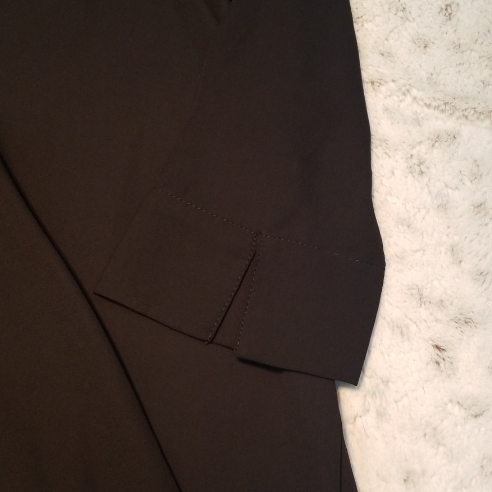Tea n Rose 3/4 Sleeve Black V Neck Tunic Dress Med - Picture 2 of 6